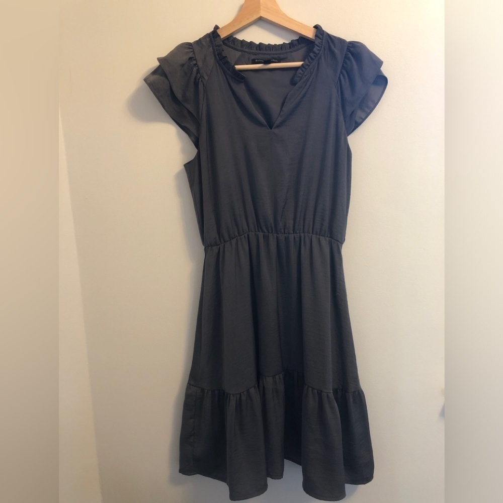 Banana Republic Factory | XS | Elegant Black Ruffle Sleeve Dress